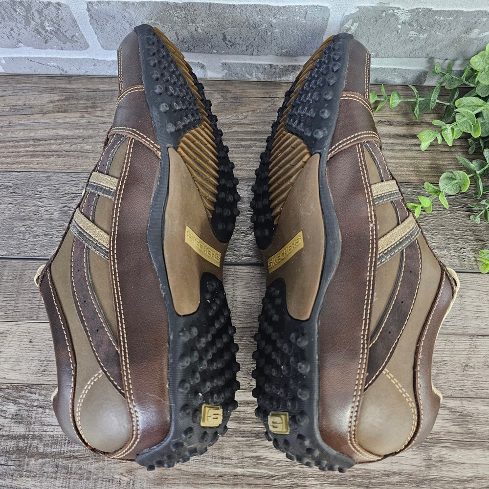 Skechers Urbantrack Browser Men's Brown Leather Sneakers Size 10.5 61751 - Picture 6 of 9